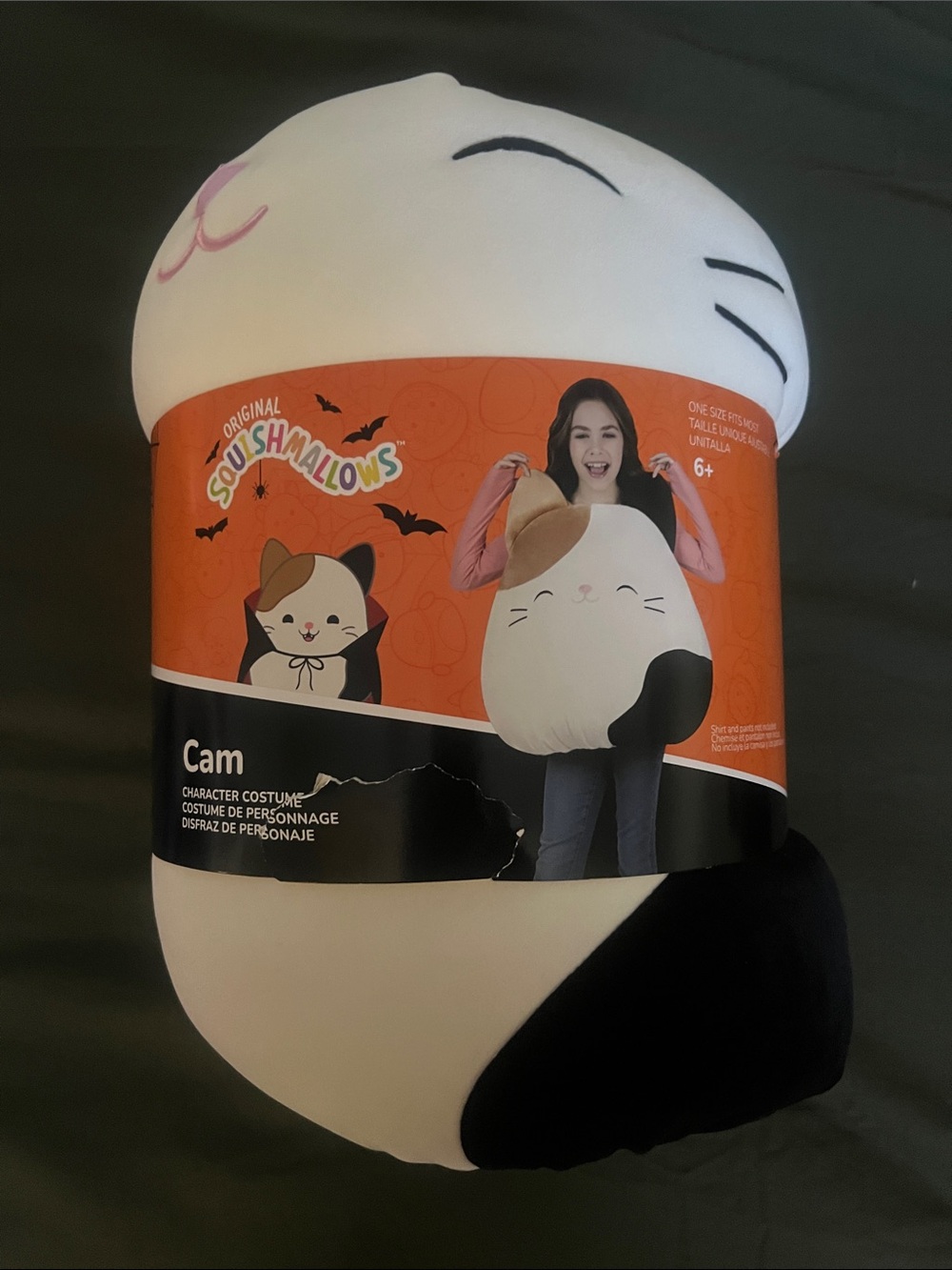 Squishmallows Cam Cat Costume Plush - White, Black, Tan, Pink